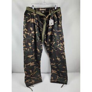 Noiz Pants Mens 44x32 Camo Multicolor Cargo Belted Pants NWT